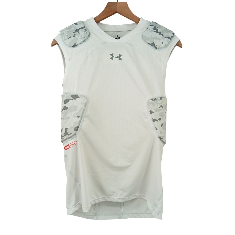 Under Armour Padded Compression Shirt Medium White Camo Football Protective Hex